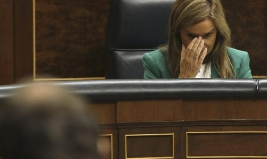 Ana Mato, durante una intervención de Rajoy en el Congreso, antes de dimitir por el 'caso Gürtel'.