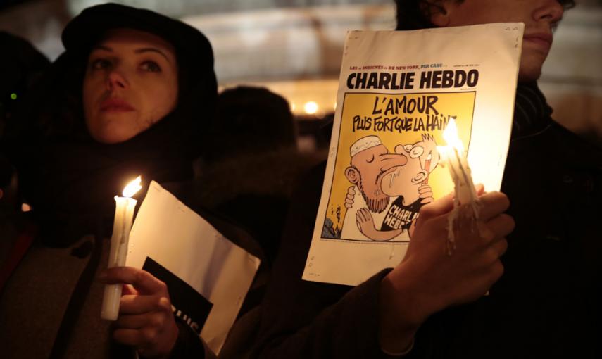 Concentración en la Plaza de la República de París. AFP