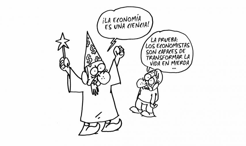 Ilustración de Charb (Stéphane Charbonnier) incluida en el libro 'El capitalismo en 10 lecciones', de Michel Husson (Librería Viento Sur/La Oveja Roja).