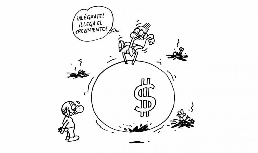 Ilustración de Charb (Stéphane Charbonnier) incluida en el libro 'El capitalismo en 10 lecciones', de Michel Husson (Librería Viento Sur/La Oveja Roja).