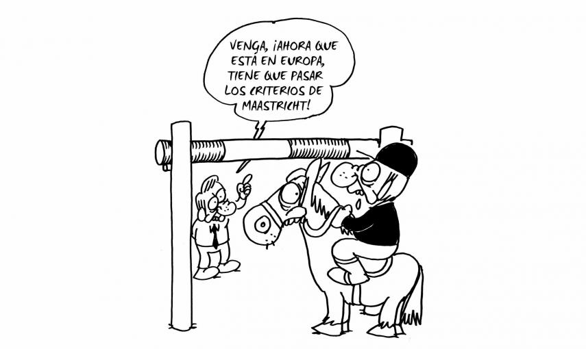 Ilustración de Charb (Stéphane Charbonnier) incluida en el libro 'El capitalismo en 10 lecciones', de Michel Husson (Librería Viento Sur/La Oveja Roja).