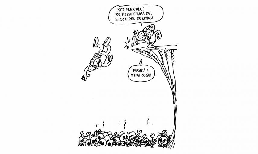 Ilustración de Charb (Stéphane Charbonnier) incluida en el libro 'El capitalismo en 10 lecciones', de Michel Husson (Librería Viento Sur/La Oveja Roja).