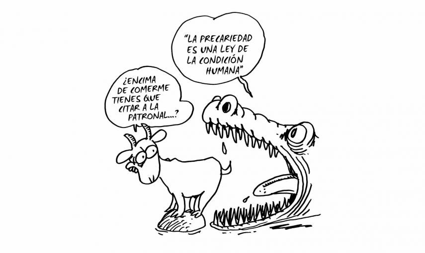 Ilustración de Charb (Stéphane Charbonnier) incluida en el libro 'El capitalismo en 10 lecciones', de Michel Husson (Librería Viento Sur/La Oveja Roja).