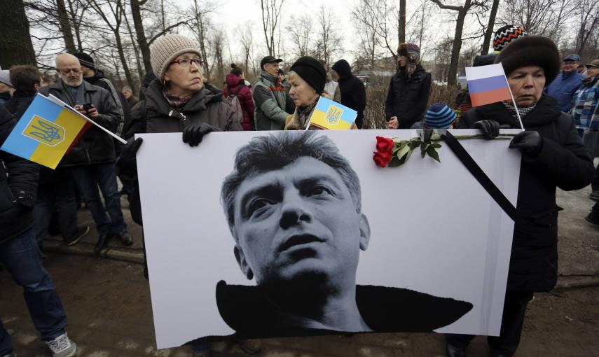 Manifestación en Moscú en honor a Boris Nemtsov, líder opositor recientemente asesinado. REUTERS