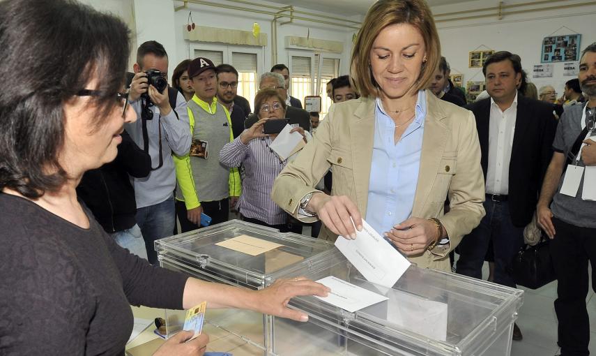 La presidenta de Castilla-La Mancha y candidata a la reelección, María Dolores de Cospedal. - EFE