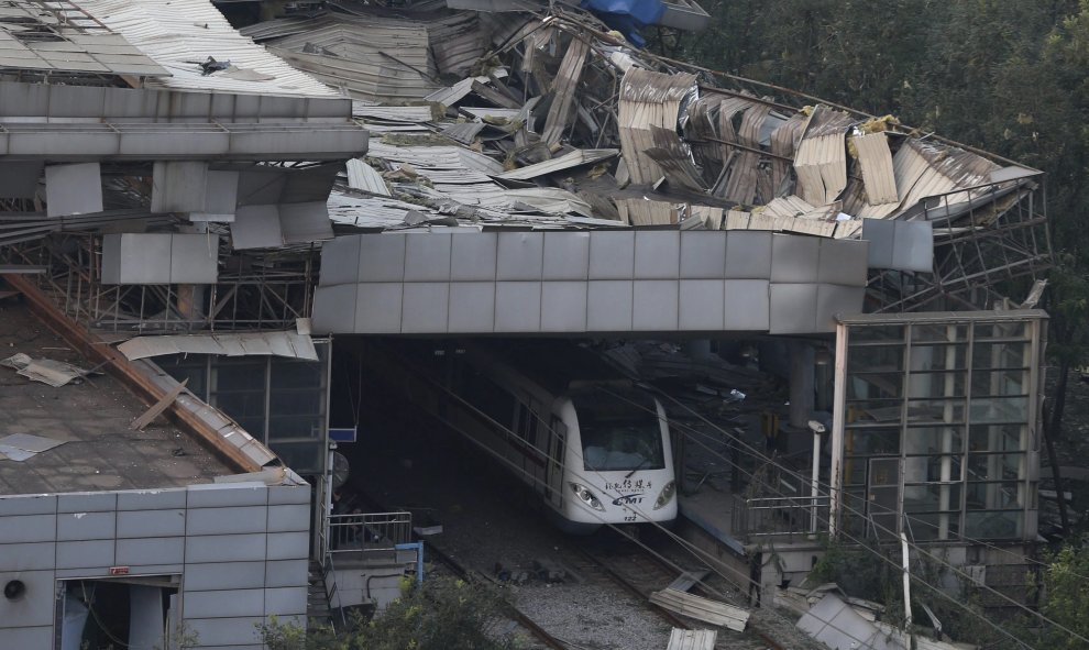 Una imagen de tren cercana al lugar de la detonación. EFE