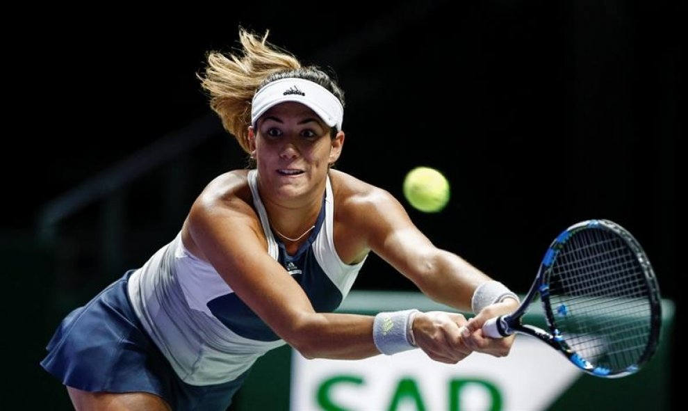 La tenista española Garbiñe Muguruza se clasifica para las semifinales del Masters de Singapur. EFE/Wallace Woon