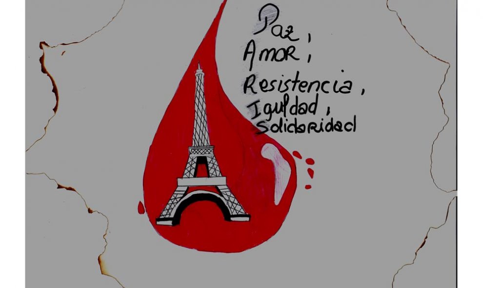 Alumnos de un instituto de Toulouse se expresan mediante dibujos por los atentados de París