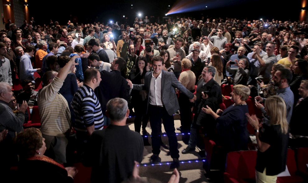 El candidato de Ciudadanos, Albert Rivera, en su mitin en Palma de Mallorca.- REUTERS