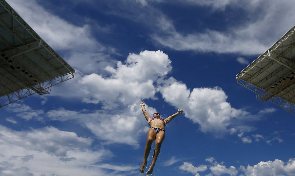 Entrenamientode natación sincronizada para los Juegos Olímpicos de Rio de Janeiro, en Brasil. REUTERS/Ricardo Moraes