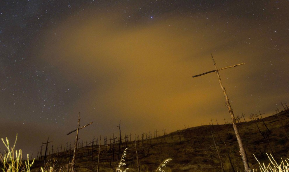 Las perseidas o lágrimas de San Lorenzo vistas en  desde Marganell (Barcelona). EFE/Marta Pérez