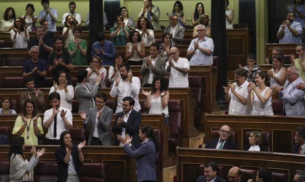 La portavoz de Unidos Podemos en el Congreso, Irene Montero. - EFE