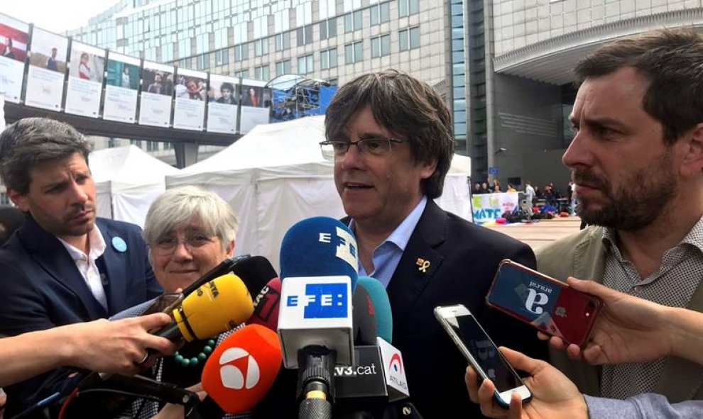 El expresidente de la Generalitat huido a Bélgica y cabeza de lista de JxCat al Parlamento Europeo, Carles Puigdemont. EFE