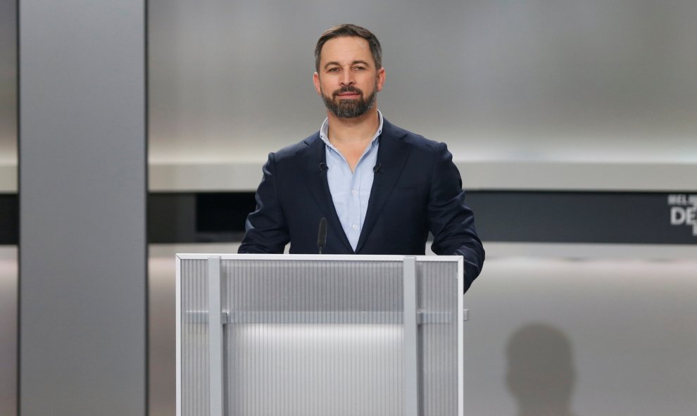 El líder de Vox, Santiago Abascal, antes del inicio del debate de los candidatos para las elecciones del 10-N. REUTERS/Susana Vera