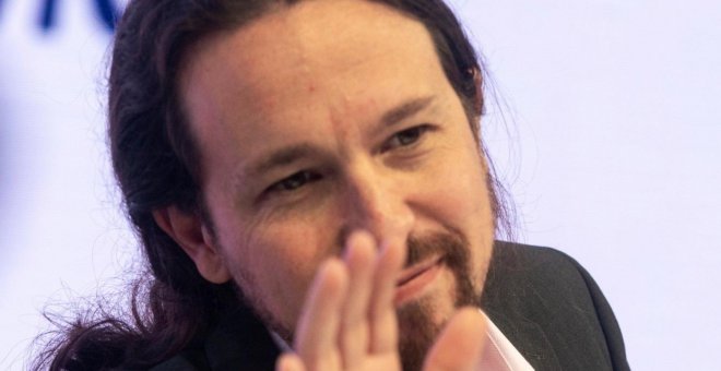 El secretario general de Podemos, Pablo Iglesias, durante su participación en la segunda jornada de la Reunión del Círculo de Economía de Sitges. EFE/ Quique García