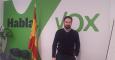 El presidente de Vox, Santiago Abascal, en la sede del partido.