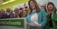 Susana Díaz celebrando anoche los resultados conseguidos en las elecciones andaluzas. /EFE