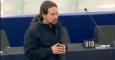 Pablo Iglesias ataca a De Guindos en el Europarlamento: "Es uno de los máximos colaboradores históricos de Rato".