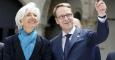 La directora gerente del FMI, Christine Lagarde, con el presidente del Bundesbank, Jens Weidmann, antes de posar para la foto de familia de la reunión de ministros de Finanzas y gobernadores de bancos centrales del G-7. REUTERS/Fabrizio Bensch