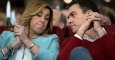 La presidenta de la Junta de Andalucía, Susana Díaz, y el líder del PSOE, Pedro Sánchez. AFP/Jorge Guerrero