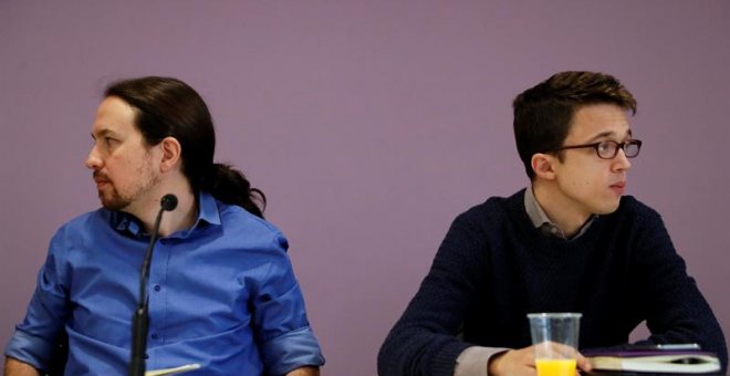 El líder de Podemos, Pablo Iglesias, y el portafoz parlamentario del partido, Ínigo Errejón, al inicio del Consejo Ciudadano./ EFE