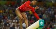 Simone Biles, durante la final de aparatos de gimnasia artística. REUTERS/Mike Blake