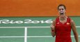 La epañola Carolina Marín celebra su pase a la final olímpica de bádminton. /REUTERS