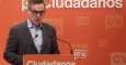 El vicesecretario general de Ciudadanos (C's), José Manuel Villegas, durante la rueda de prensa que ha ofrecido esta mañana. EFE/J. J. Guillén