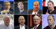 De izd. a der. y de arriba abajo:  Bill Gates, Mark Zuckerberg, Carlos Slim, Larry Ellison, Amancio Ortega, Jeff Bezos, Warren Buffett y Michael Bloomberg / REUTERS