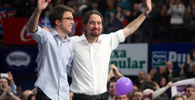 Íñigo Errejón y Pablo Iglesias en un acto en Valencia en 2015.