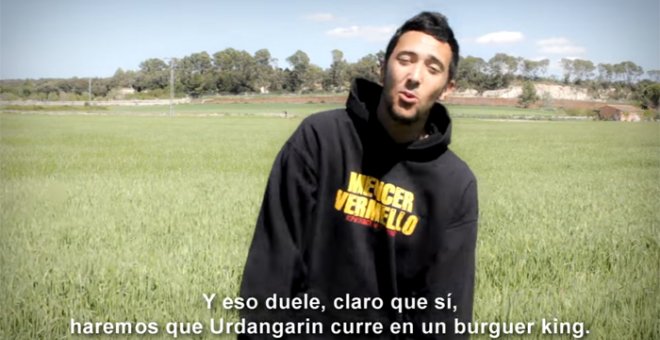 Un momento del vídeo de la canción 'No al Borbó', que fue emitida en el espacio televisivo 'La Tuerka'