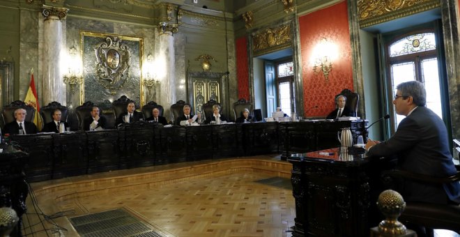 El portavoz del PDeCAT en el Congreso y exconseller de Presidencia de la Generalitat de Catalunya, Francesc Homs, en el Tribunal Supremo donde es juzgado por desobediencia al Tribunal Constitucional en la celebración de la consulta soberanista del 9-N. EF