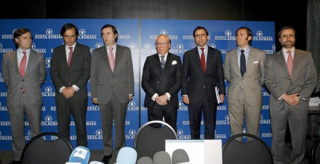 José María Ruiz Mateos junto a seis de sus hijos.