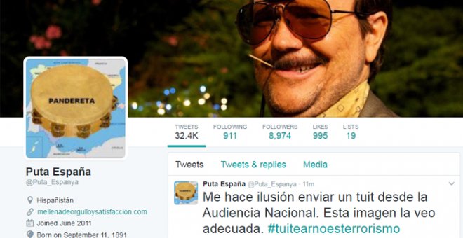 Perfil en Twitter de Puta España