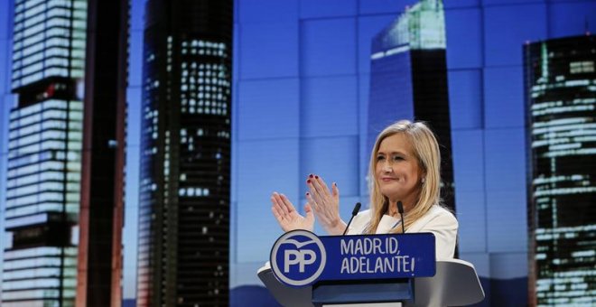 La presidenta de la Comunidad de Madrid, Cristina Cifuentes, durante su intervención en la segunda jornada del XVI Congreso del PP de Madrid. EFE/Mariscal