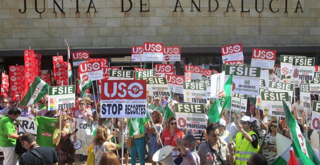 Imagen de archivo de una manifestación de profesores. EFE