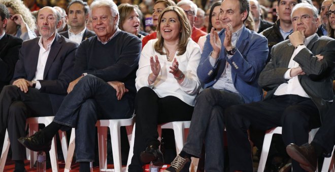 Susana Díaz, en el acto en el que ha anunciado su candidatura a liderar el PSOE. EFE