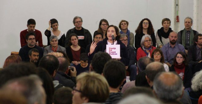 Ada Colau durante un acto reciente de los Comuns.MARC LOZANO