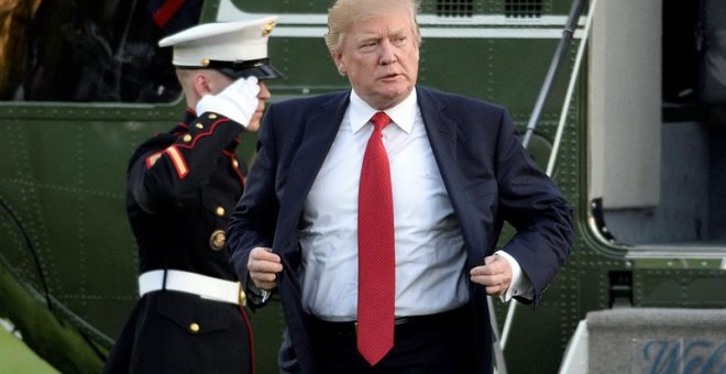 Donald Trump a su llegada a la Casa Blanca. EFE/EPA/OLIVIER DOULIERY