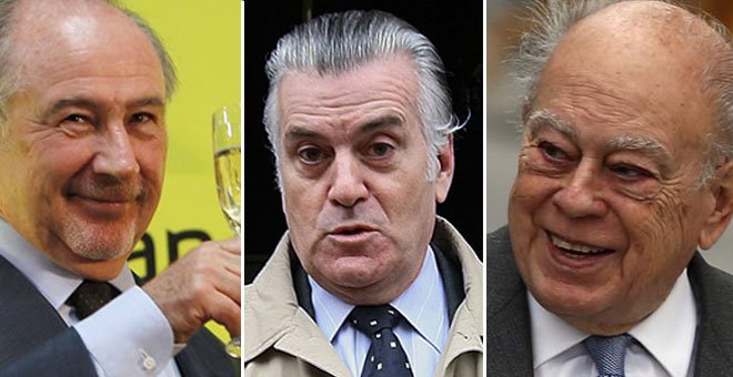 Rato, Bárcenas y Pujol son tres de los protagonistas de la "trama" que Podemos desvelará en su 'tramabús'.