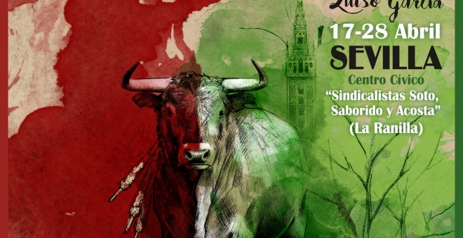 Cartel de la exposición de antitauromaquía de Luiso García