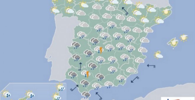 Mapa meteorológico del sábado.- AEMET