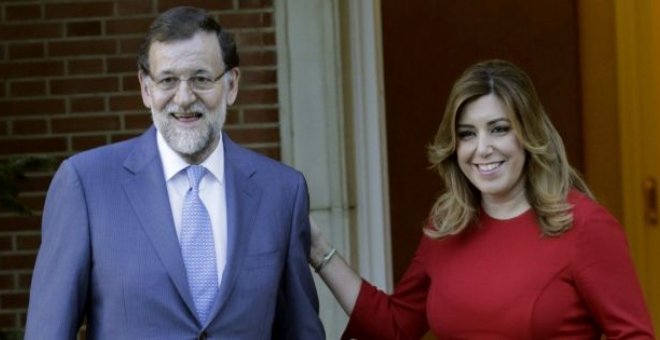 El presidente del Gobierno, Mariano Rajoy, y la presidenta de Andalucía, Susana Díaz, en la Moncloa. Archivo EFE