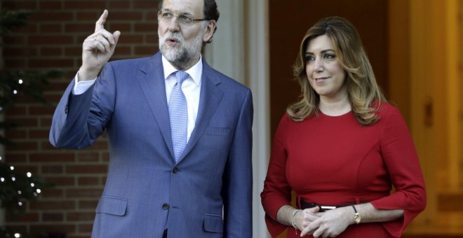 Imagen de archivo de Mariano Rajoy y Susana Díaz en La Moncloa. - EFE