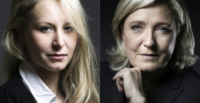 Combo de imágenes de Marion Maréchal-Le Pen y Marine Le Pen. - AFP