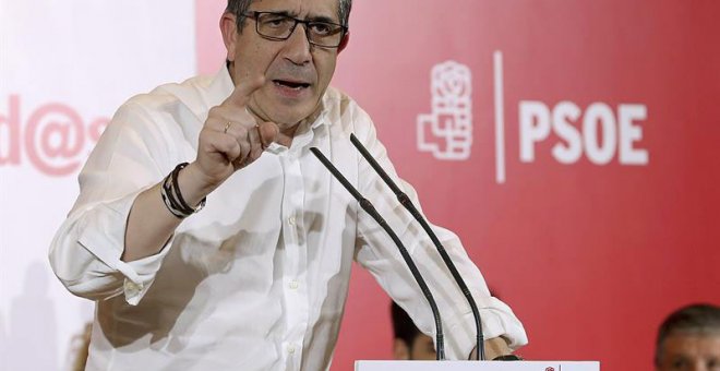 Patxi López, durante un mitin de su campaña. | EFE