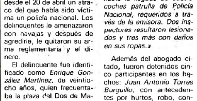 Información difundida en Diario 16 con el falso atestado policial