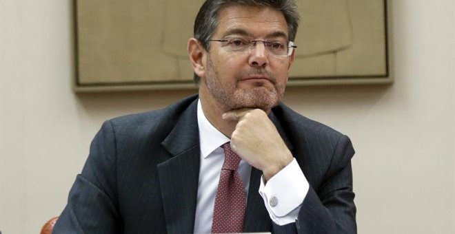 El ministro de Justicia, Rafael Catalá, durante su comparecencia ante la Comisión de Justicia del Congreso. EFE/Emilio Naranjo