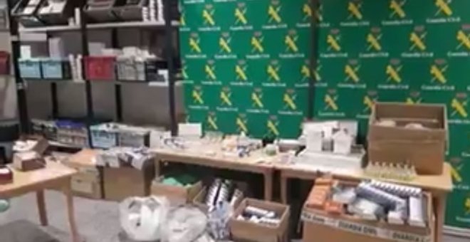 Laboratorio ilegal de anabolizantes desmantelado por la Guardia Civil.