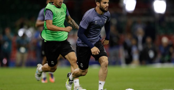 Nacho, durante el último entrenamiento del Real Madrid antes de la final de la Champions. |  EDDIE KEOGH (REUTERS)